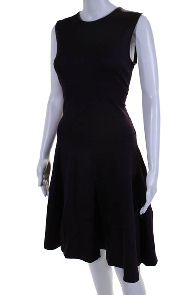 Joseph Womens Wool Blend Dark Purple Sleeveless Fit & Flare Dress Size 40