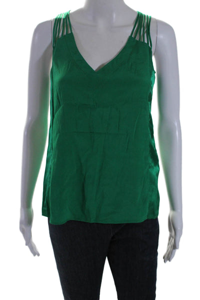 Nanette Lepore Womens Silk Charmeuse Strappy V-Neck Camisole Pine Green Size XS