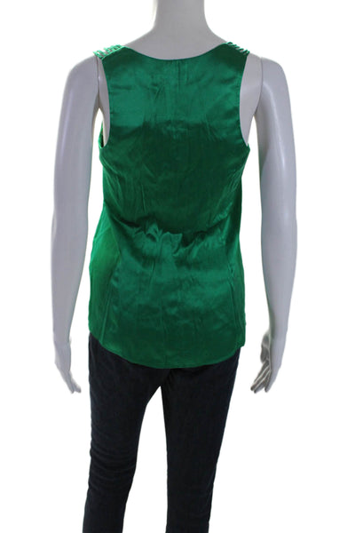 Nanette Lepore Womens Silk Charmeuse Strappy V-Neck Camisole Pine Green Size XS