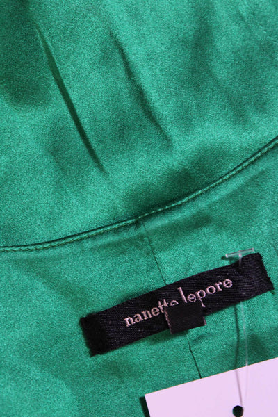 Nanette Lepore Womens Silk Charmeuse Strappy V-Neck Camisole Pine Green Size XS