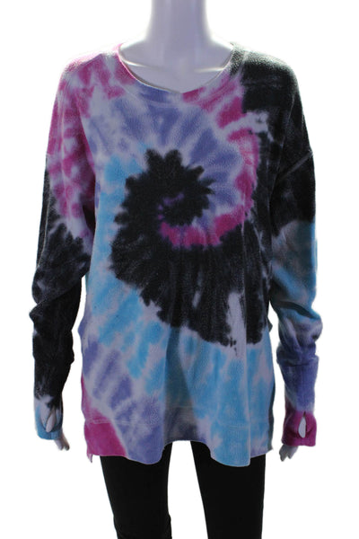 Chaser Womens Multicolor Tie Dye Crew Neck Long Sleeve Pullover Sweatshirt SizeL