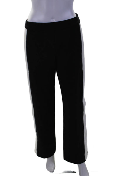 Theory Womens Two Pocket Elastic Waist Mid-Rise Straight Leg Pants Black Size S