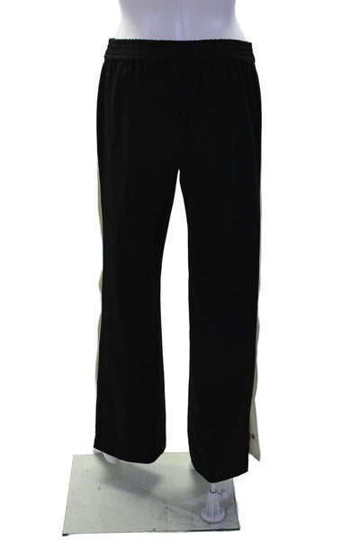 Theory Womens Two Pocket Elastic Waist Mid-Rise Straight Leg Pants Black Size S