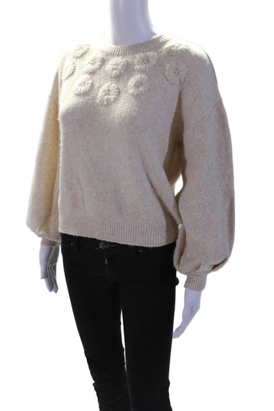 BB Dakota Steve Madden Women's Round Neck Long Sleeves Sweater Beige Size S