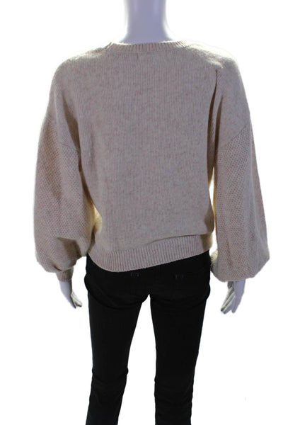 BB Dakota Steve Madden Women's Round Neck Long Sleeves Sweater Beige Size S