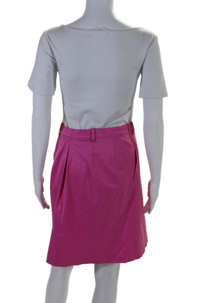 Akris Punto Womens Side Button Knee Length Pencil Skirt Pink Cotton Size 6