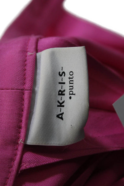 Akris Punto Womens Side Button Knee Length Pencil Skirt Pink Cotton Size 6