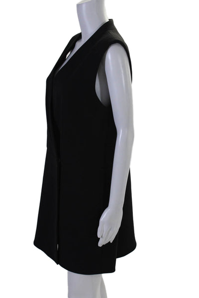 BCBGMAXAZRIA Womens Sleeveless V Neck Wrap Shift Dress Black Size Large