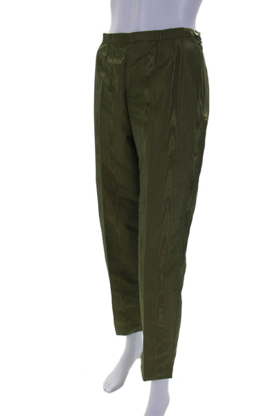 Max Mara Womens Side Zip Tapered Leg Dress Pants Green Size Small