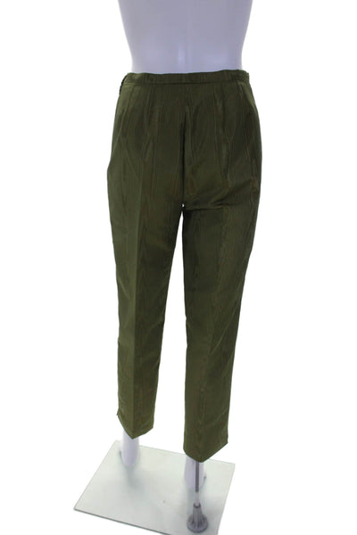 Max Mara Womens Side Zip Tapered Leg Dress Pants Green Size Small