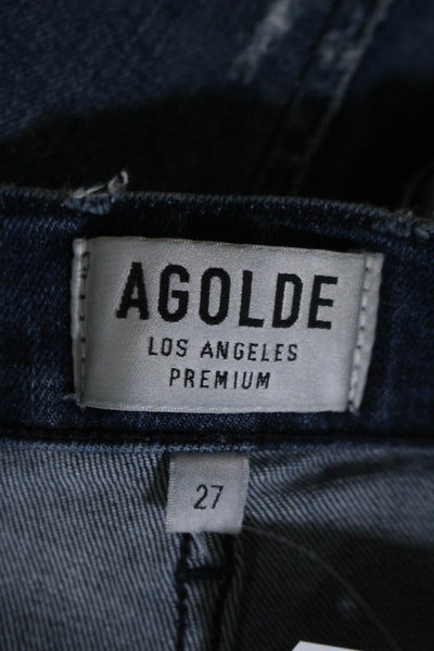 Agolde Womens Cotton Denim Distressed Five Pocket Skinny Jeans Blue Size 27