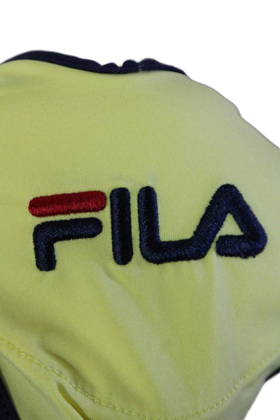 Fila Womens Stretch Round Neck Sleeveless Zip Up Activewear Dress Yellow Size S