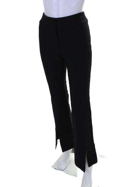 10 Crosby Derek Lam Womens High Rise Front Slit Straight leg Pants Black Size 6