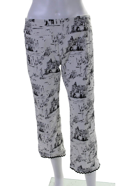 Elliott Lauren Women's Pull-On Straight Leg Ankle Pants Landscape Print Size 8