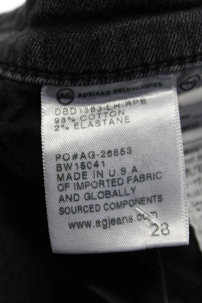 AG Adriano Goldschmied Womens The Stilt Cigarette Crop Jeans Black Size 28