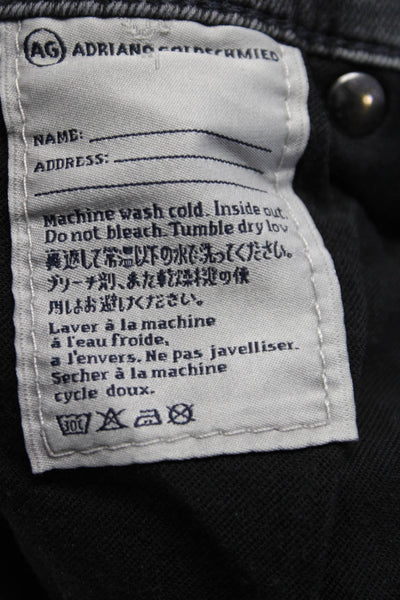 AG Adriano Goldschmied Womens The Stilt Cigarette Crop Jeans Black Size 28