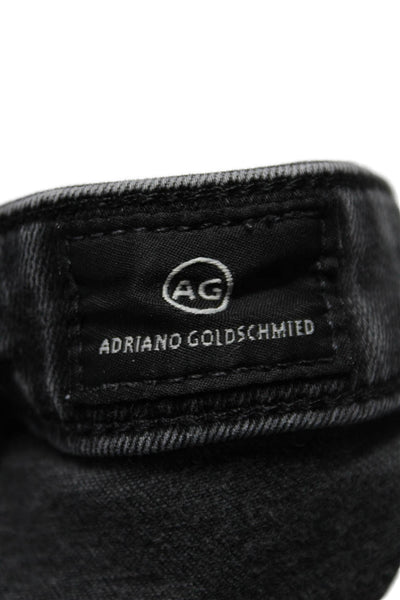 AG Adriano Goldschmied Womens The Stilt Crop Cigarette Jeans Black Size 28