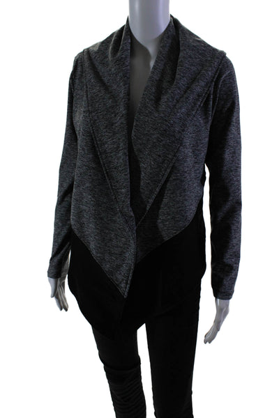 Live the Process Womens Two-Toned Long Sleeve Open Front Jacket Gray Size S