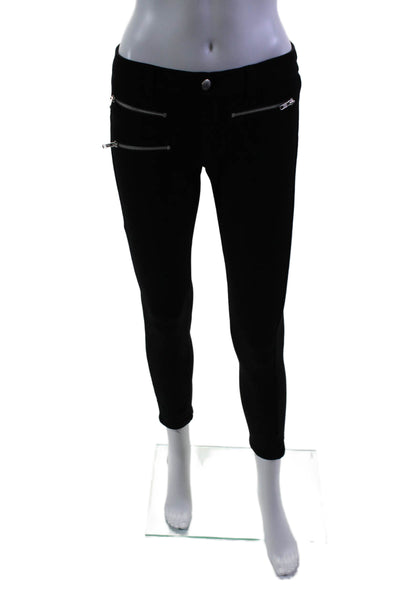 Parker Womens Zipper Fly Mid Rise Skinny Cropped Pants Black Size Small