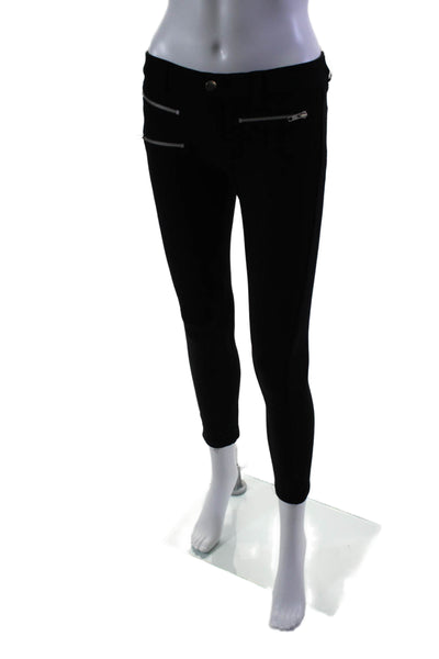 Parker Womens Zipper Fly Mid Rise Skinny Cropped Pants Black Size Small