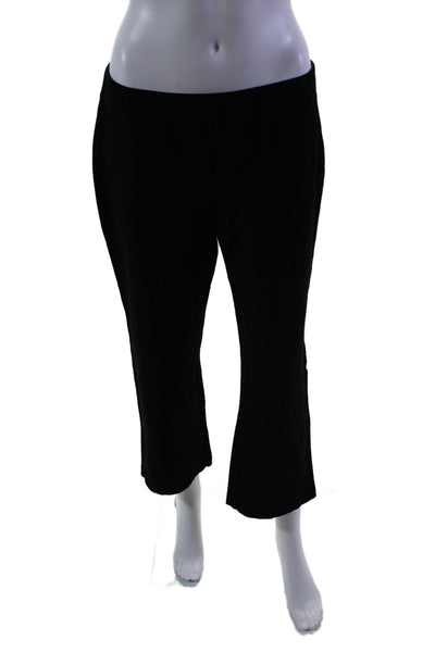 Eileen Fisher Womens Elastic Waistband Straight Leg Pants Black Size Medium