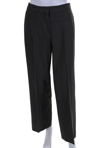 Armani Collezioni Womens High Rise Straight Leg Dress Pants Gray Wool Size IT 40