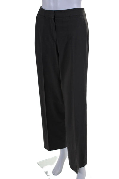 Armani Collezioni Womens High Rise Straight Leg Dress Pants Gray Wool Size IT 40