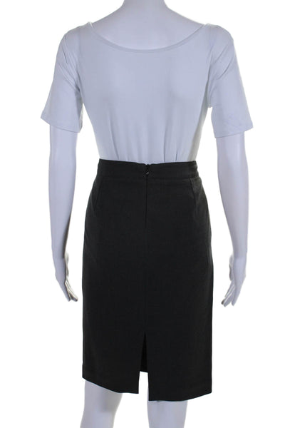 Armani Collezioni Womens Back Zip Knee Length Woven Pencil Skirt Gray Size 6