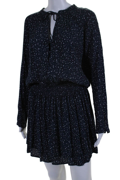 Rails Womens Stars Print A Line Jasmine Dress Navy Blue White Size Large