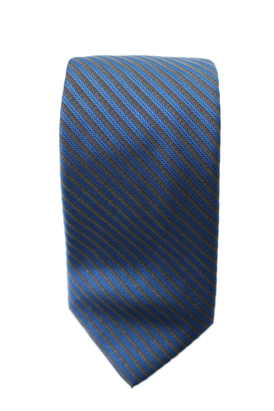 Calvin Klein Mens Striped Standard Classic Neck Tie Silk Blue One Size