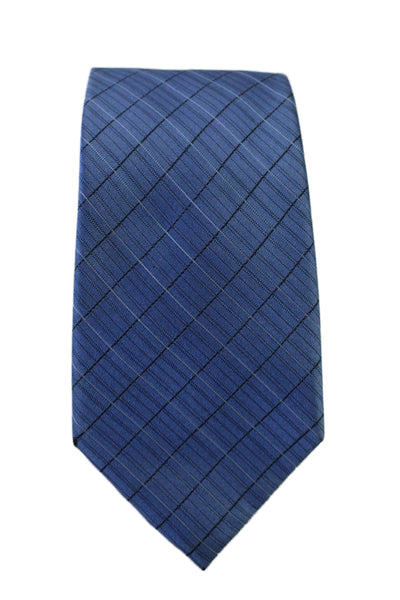 Calvin Klein Mens Striped Standard Classic Tie Silk Blue One Size