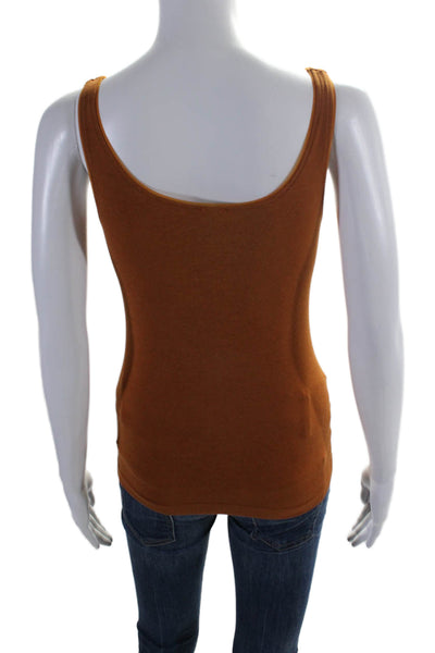 Wolford Womens Cotton Blend Brown Scoop Neck Sleeveless Tank Top Size XS