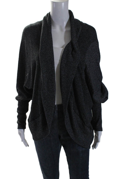 Maeve Anthropologie Womens Rib Knit Long Sleeve Sweater Cardigan Black Size XS