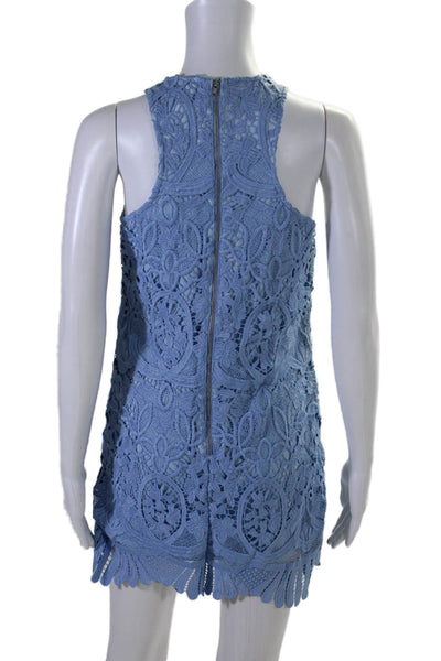 Lovers + Friends Women's Sleeveless Fitted Lace Mini Dress Blue Size XS