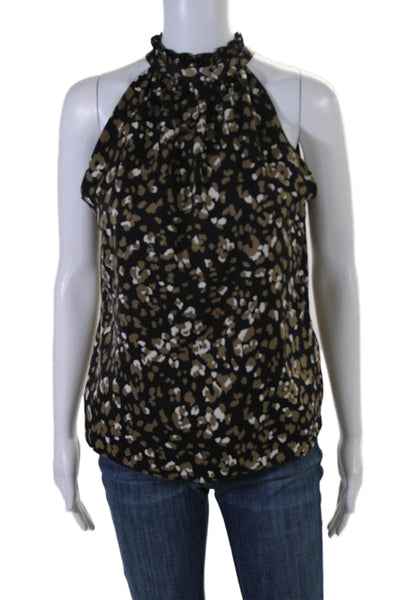 Drew Womens Animal Print Sleeveless Tank Top Black Brown Size Extra Small