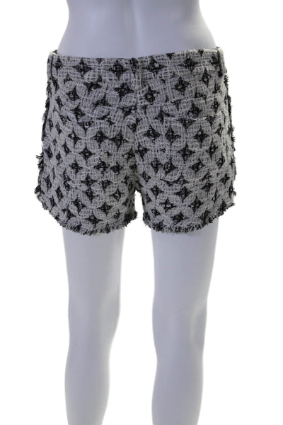 IRO Womens Geometric Print 2 Pocket Button Closure Mid-Rise Shorts White Size 38