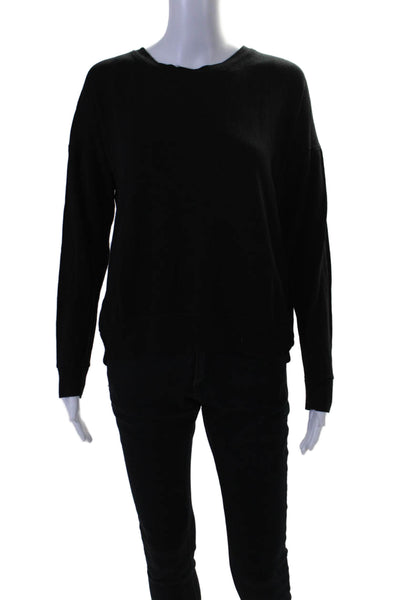 Feel the Piece Terre Jacobs Womens Round Neck Long Sleeve Top Black Size XS/S