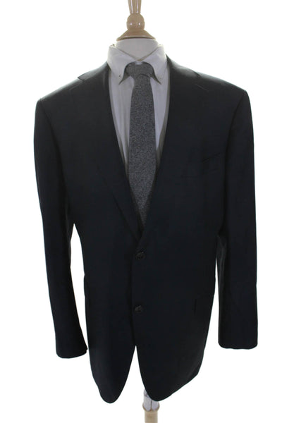 Suit Supply Mens Two Button Notched Lapel Blazer Jacket Navy Blue Wool Size 50L