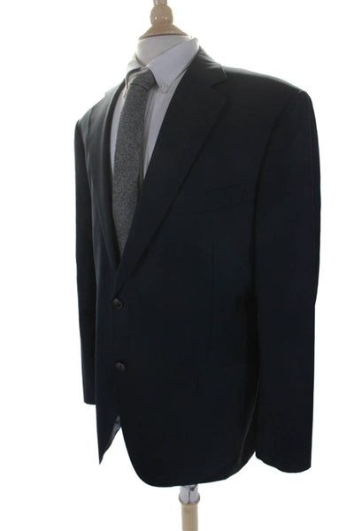 Suit Supply Mens Two Button Notched Lapel Blazer Jacket Navy Blue Wool Size 50L