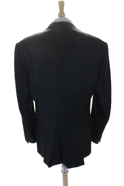 Suit Supply Mens Two Button Notched Lapel Blazer Jacket Navy Blue Wool Size 50L