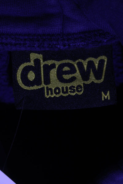 Drew House Mens Pullover Pocket Front Logo Hoodie Sweater Blue Cotton Medium