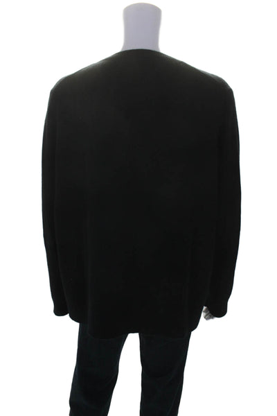 Naked Cashmere Mens Long Sleeve V Neck Cashmere Sweater Black Size 2XL