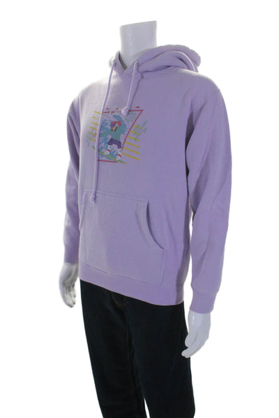 Staycoolnyc Mens Pullover Snowboarding Logo Hoodie Sweater Purple Cotton Small