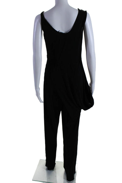 Vionnet Womens Sleeveless High Neck Wide Leg Knit Jumpsuit Black Size IT 42