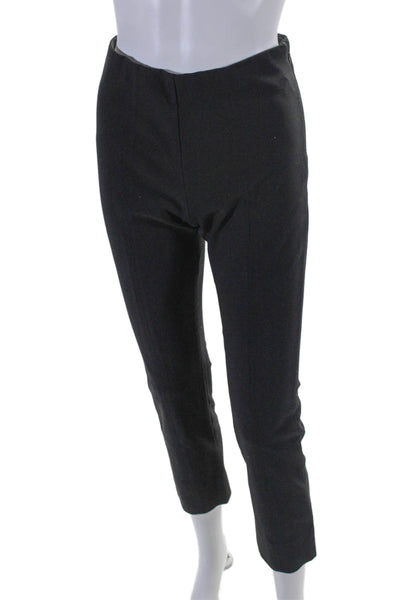 Vince Womens High Rise Elastic Waist Straight Leg Trousers Black Size M