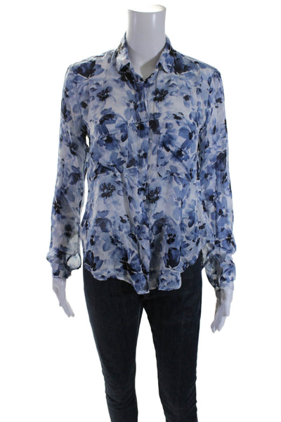 Bella Dahl Women's Long Sleeves Button Down Collared Floral Shirt Size XS