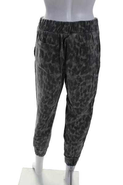 Bella Dahl Women's Drawstring Waist Tapered Leg Jogger Pants Camouflage Size S