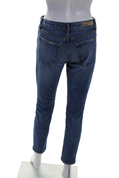 Grlfrnd Womens Mid Rise Button Up Skinny Leg Yasmin Jeans Blue Cotton Size 26