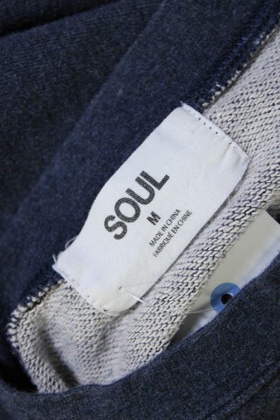 Soul  Cycle Womens Long Sleeve Crew Neck Graphic Sweater Blue Size Medium