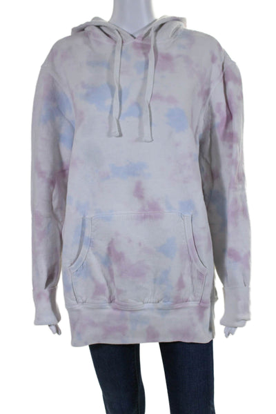 Designer Womens Long Sleeve Drawstring Tye Dye Hoodie Multicolor Size Small